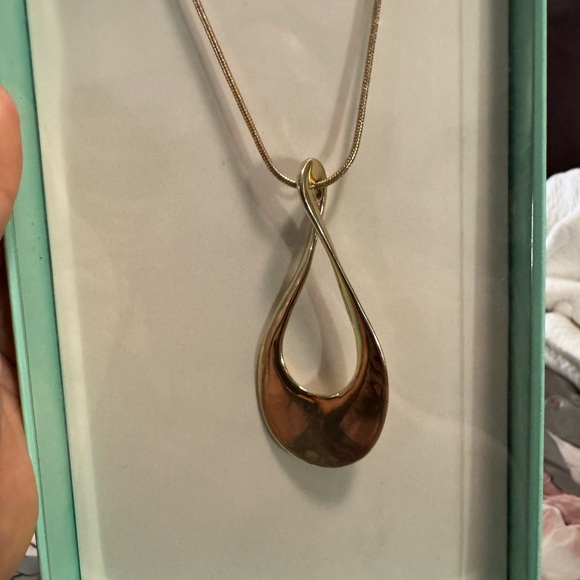 Gold Teardrop Necklace - Picture 2 of 3